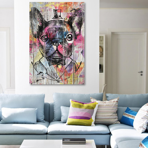 Tableau Pop Art Bouledogue Francais