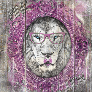 pink lion pop art
